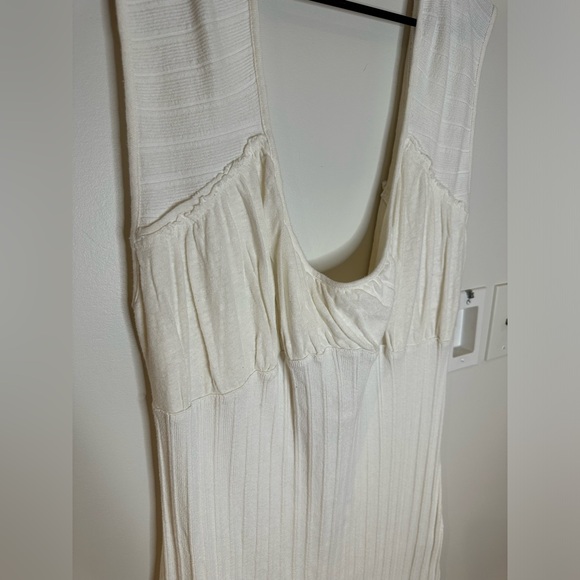 NWT-FREE PEOPLE FP BEACH VERONA MAXI TEXTURED KNIT COLUMN DRESS IVORY LARGE - Picture 6 of 10